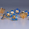 Pure Silver Dark Blue Enamel Flowers 18G (Pack Of 10)
